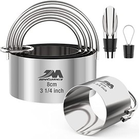 M JINGMEI Biscuit Cutter Set for baking (5 Pieces/ Set), Round Cookies Cutter with Handle, Professional Baking Dough Tools