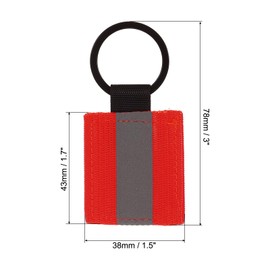 PATIKIL Reflective Keychain Tags, 12 Pack Reflective Zipper Pulls Nylon Keychain High Visibility Reflectors Tags for Backpack Pendant Dog Collar, Red
