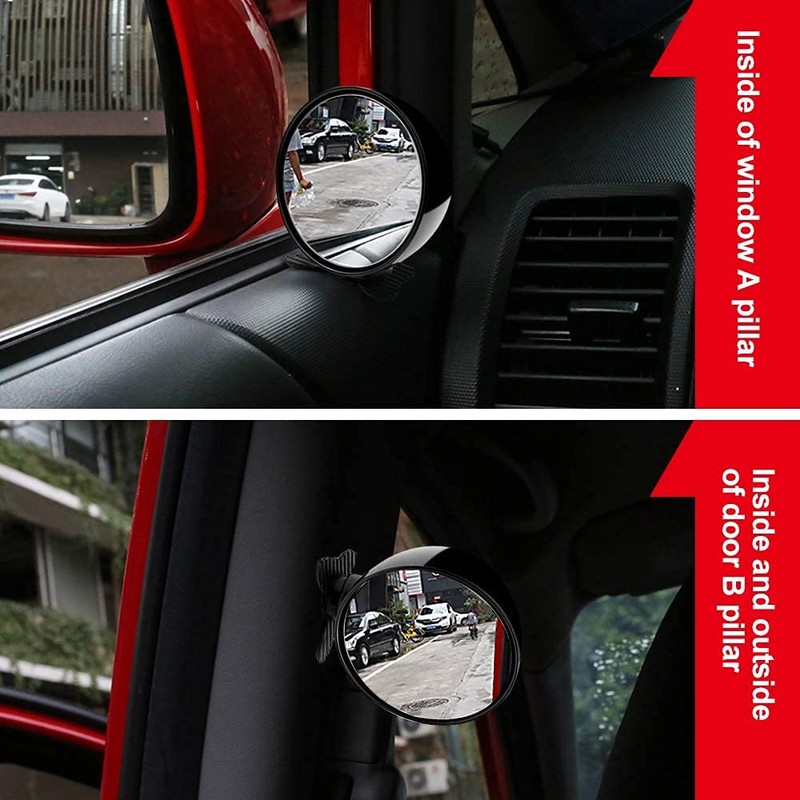 Biqing Blind Spot Mirrors, Universal Car Accessories, 360 Adjustable, Convex,