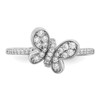 JewelryWeb 925 Sterling Silver Rhodium Plated CZ Simulated Diamond Butterfly
