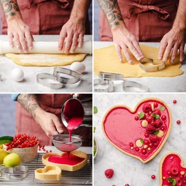 Decora 0064086 Perforated Stainless Steel Heart Baking Frame 18 x 16 x 3.5 H cm, Grey