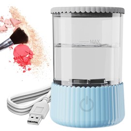 Electric Makeup Brush Cleaner Machine - Automatic Cleaner Cosmetic Brushes,Dries 3-5 Brushes Simultaneously in Seconds, Ideal for Traveling And Makeup Lovers,The Gift for Beauty Lovers (blue)
