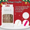 Pack of 24 Christmas Nails for Sticking, Short, Square French