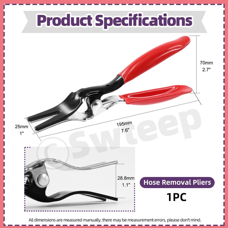 Swpeet 1Pcs Automobile Hose Remover Pliers, Auto Fuel and Vacuum
