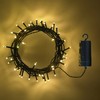 Lights4fun 100er LED Lichterkette warmweiß grünes Kabel Innen Außen mit