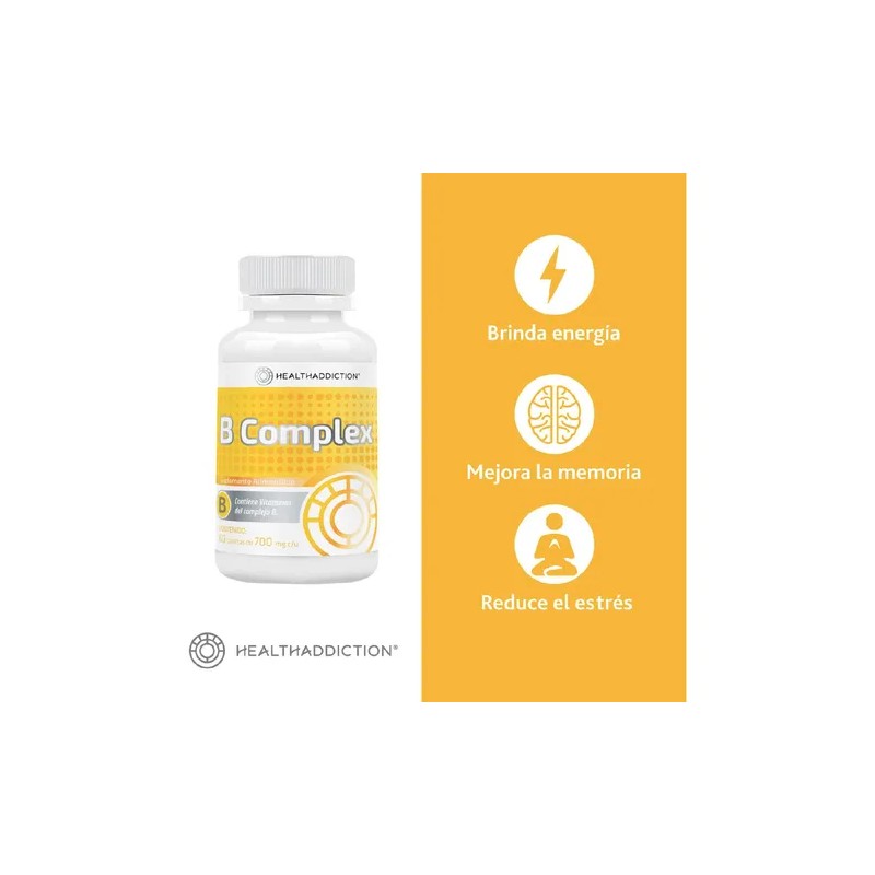 HEALTHADDICTION - Complejo B Vegano B Complex, Vitaminas B1, B2,