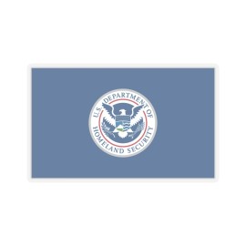 Flag of Dept of Homeland Security (United States) STICKER Vinyl Kiss-Cut Decal - 4" × 4", Transparent