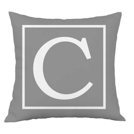 Hangood Alphabet Letter C Cushion Cover 18x18 Soft Plush Throw Pillow Covers 45cm x 45cm C