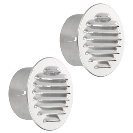 PATIKIL 3 Inch Aluminum Universal Louvered Vent Cover 2 Pcs Round Louver Grille Ducting Air Vent Cover Wire Screen Mesh Soffit Wall Outlet for Ceiling Floor HVAC Ventilation