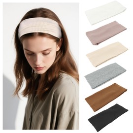 KEUKORZ Wide Sports and Spa Headbands - Pack of 6 Coloured Soft Fabric Stretchy Hair Bands for Women - Fashionable Hair Band Headscarf Accessories for Women's Hair Sports Yoga (6 Colours)