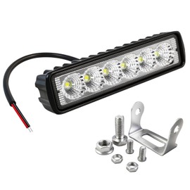 6 Inch Led Light Bar Flood Beam Aluminum 6000K White 18W Waterproof, 1 Pack