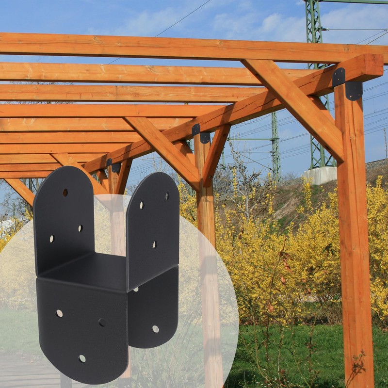 4 Pcs 4"x 4" Deck Post Caps Tie Brackets,Ineer Size(3.6"x