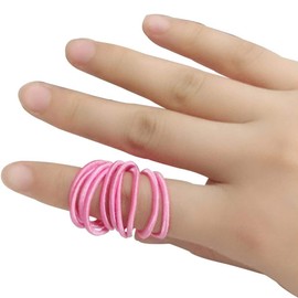 HW Hair Rubber Hair Rubber Hair Elastic Large Capacity Set of 100 No Ties for Adults and Kids, Mixed Colors (Kids)