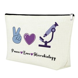 Microbiology Gifts for Women Makeup Bag Laboratory Technician Gifts Biology Teacher Gift Cosmetic Bag Microbiology Themed Gifts Biology Teacher Appreciation Gifts Birthday Gift for Biology Teacher