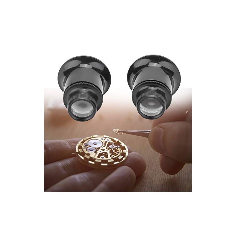 Lupa de Reparación de Relojes, 2 Piezas 20X para Joyas