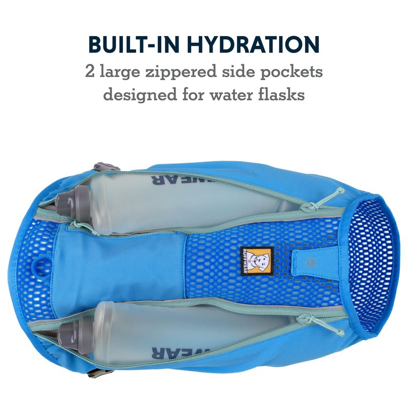 Ruffwear, Trail Runner Running Vest, with Hydration Bladder, Blue Pool,