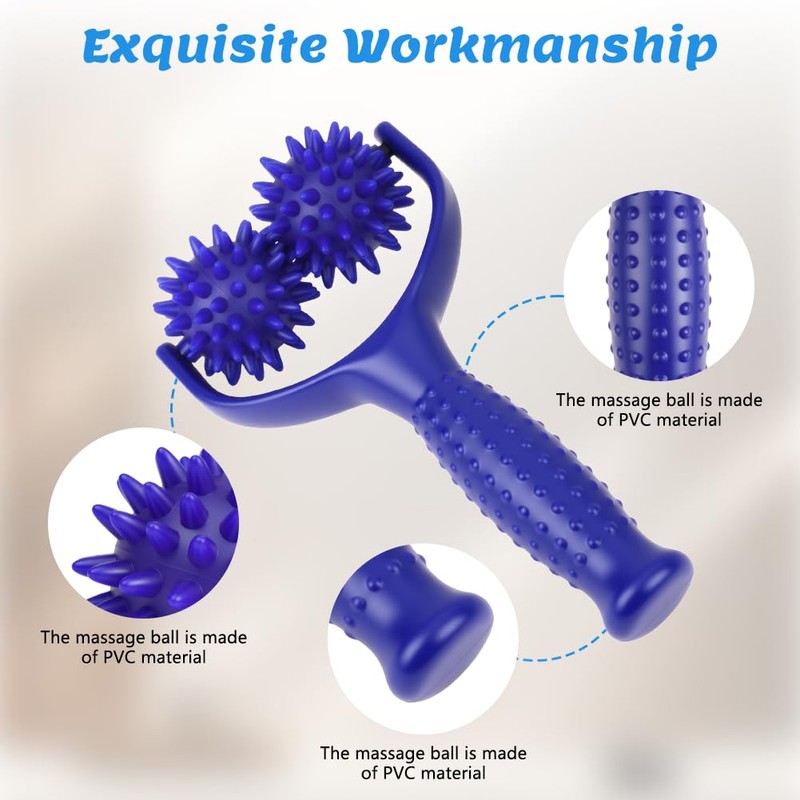 LOPHE Handheld Massage Roller, Hedgehog Ball Massage Roller with 2