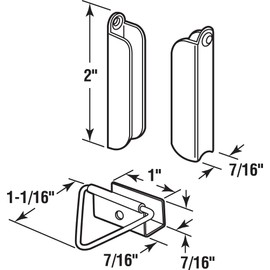 Prime-Line L 5560 Top, Fits 7/16 in. Screen Frames, Aluminum, Mill 2 Hangers and 1 Latch