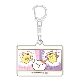 Marimo Craft PRN-024 Pompom Pudding, Team Pudding, Acrylic Key Chain, Angel & Bear, Within 2.4 x 2.0 inches (60 x 50 mm)