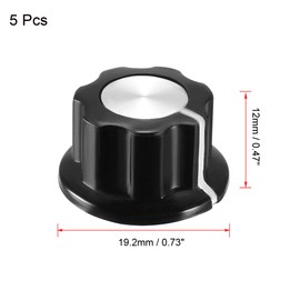 uxcell 5Pcs Speaker Control Knob Power Amplifier Knob Black 19mm Dia Rotary Knobs for 6.4mm Dia. Shaft Potentiometer with Set Screw