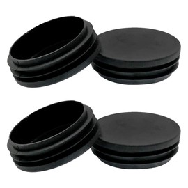 Qjaiune 76mm/3 inch Round Plastic Plugs Black, Pipe Tubing End Cap, Plastic Tubing Plug, Durable Chair Glide for Chair Table Stool Leg, Pipe 4 Pack
