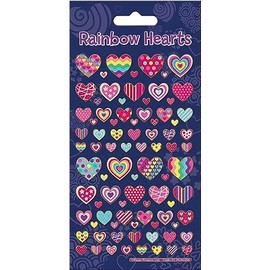Paper Projects 01.70.04.056 Rainbow Hearts Glitter Reusable Stickers, Multi-Colour, 19.5 cm x 9.5 cm