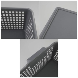 Ortodayes Cupboard Storage Baskets, Set of 3 Storage Baskets, Plastic Basket Organizer Grey