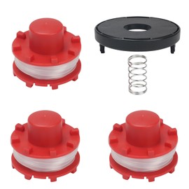COEWUR Pack of 3 Replacement Spool with Trimmer Cover and Spring Grass Trimmer Thread Spool Diameter 2 mm Nylon Thread for Grass Trimmer GE-CT 36/30 LI E Solo, AGILLO 36/255 BL, AGILLO 18/200 (Length