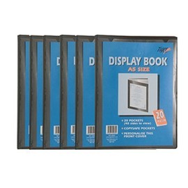 6 A5 Display Book Presentation Folder 20 Pocket - Black