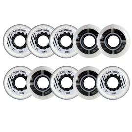 Player's Choice Indoor Roller Hockey Goalie Wheels 10-Pack - 59mm Dual-Pour Super High Rebound Urethane - for Inline Goalie Skates - Extra Soft 74A (6) + Medium 78A (4) Concept