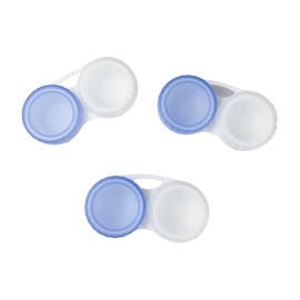 Sight Savers Contact Lens Cases, Per Color Vary 3 Each (Blue+White, One Size)