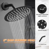 Black Tub Shower Faucet Set Complete with 6-Inch Rainfall Shower