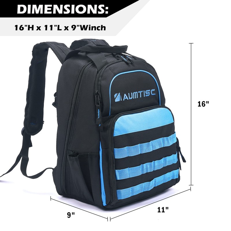 AUMTISC Tool Bag Backpack for Men, Heavy-Duty Tools Storage Organizer