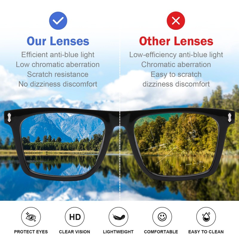 AQWANO 3 Pack Reading Glasses Men Computer Blue Light Blocking,