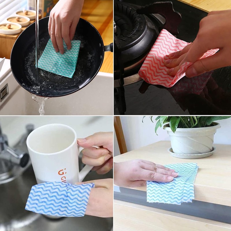Reusable Cleaning Cloth Roll Kitchen Dish Rags, 2Pcs Dish Cloths