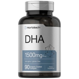 Horbaach DHA Supplement 1500mg | 90 Softgels | EPA, Omega 3, DHA | Non-GMO, Gluten Free