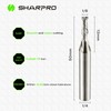 SHARPRO Downcut Spiral Router Bit 1/4 Inch Shank 1/8 Inch