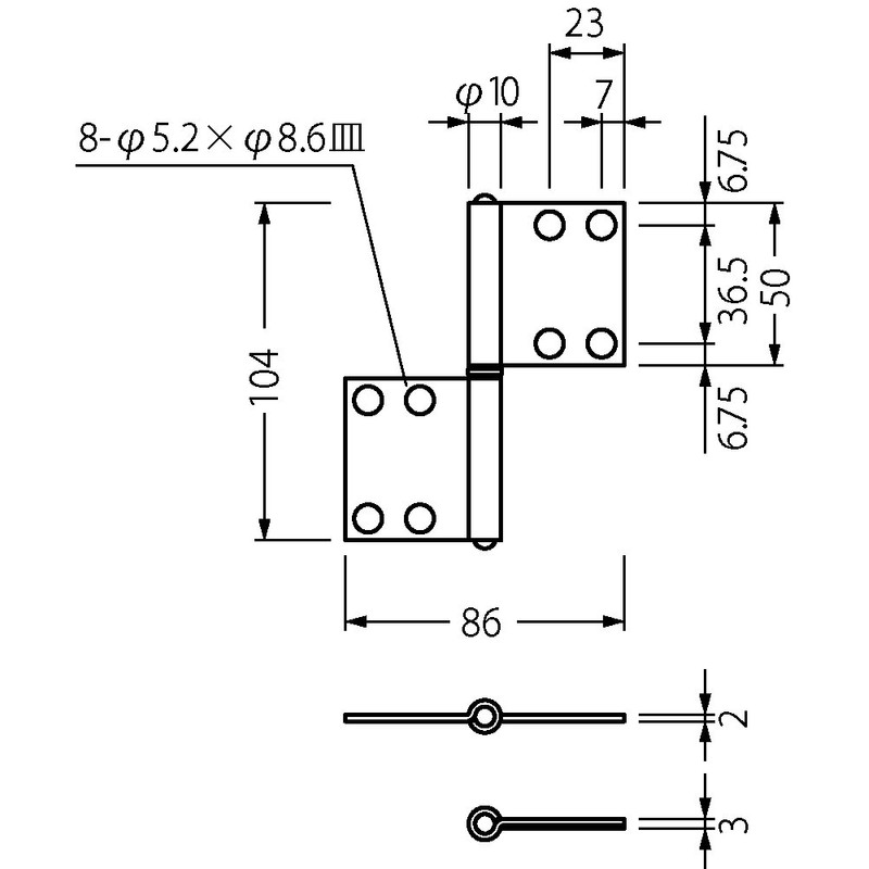 Best 195 K Unisex Flag Hinges, Hairline 0150 – 065 