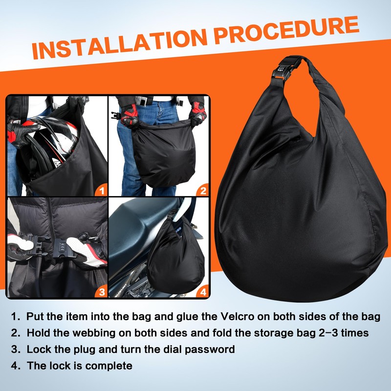 IZTOSS Motorcycle Helmet Bag Helmet Storage Bag with Combination Lock