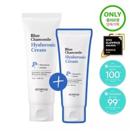 Skinfood 스킨푸드 블루 캐모마일 히알루로닉 수분크림 기획(70ml+30ml) Skinfood Blue Chamomile Hyaluronic Moisture Cream Set (70ml + 30ml)