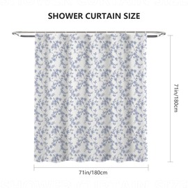 AIBIIN Purple Flora Shower Curtain Elegant Flower Bath Curtain Bathroom Decor Durable Waterproof Polyester Material with 12 Hooks 180x180cm
