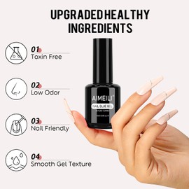 Acrylic Nail Cruelty Free Powerful Gel for Fake Nails 15ML Millihema 2 in 1 and Base / 아크릴 네일 크루얼티 프리 가짜 네일을 위한 강력한 젤 15ML 밀리 헤마 2 in 1 및 베이스