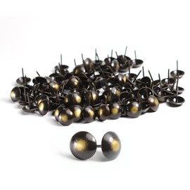 MroMax Upholstery Nails Tacks 0.75" Head Dia Iron Vintage Style Metal Round Thumb Push Pins 0.83" Height for Furniture Decoration Chair Hardware Cork Board Sofa Headboards 100Pcs