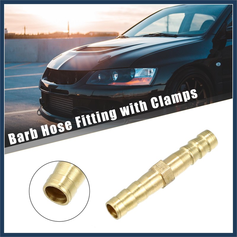 INFINAUTO 1 Set 6mm Copper Hose Barb Fitting Connector with