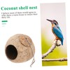 Sosoport Parakeet Nest Coconut Shell Bird House Nest for Small