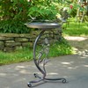 Zaer Ltd. Shallow Birdbath on Curved Branch Stand (Galvanized Finish)