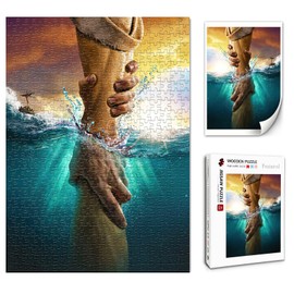 Christian Puzzles for Adults 1000 Pieces Jesus Hand of God Wooden Christian Puzzles Religious Christian Gifts for Men Women