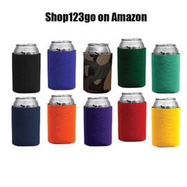 Shop123go Coloful Foam Insulated Can Holder/Can Cooler/Beverage Holder/Can Chiller/Bottle Cooler,5 Pack (Yellow)