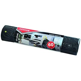 Office Products 22023222-05 Bin Liners 60 L - Pack of 10 with Drawstring Extra Strong LDPE | Bin Bags Rubbish Bags for Household Waste for the Office | Colour: Black | Film Thickness: 25 μm