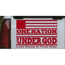Red 6in X 4.2in - One Nation Under God Christian Car Window Wall Laptop Decal Sticker